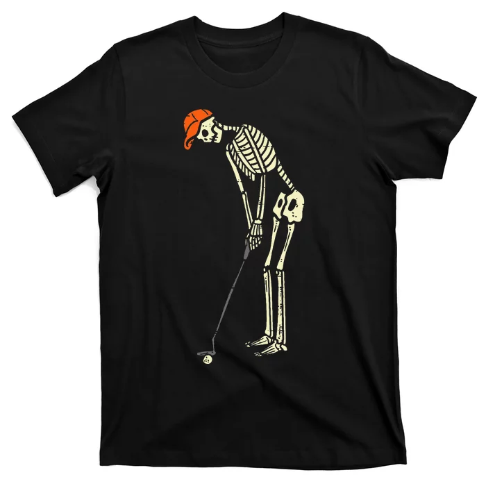 Skeleton Golf Funny Halloween Golfing Sports T-Shirt