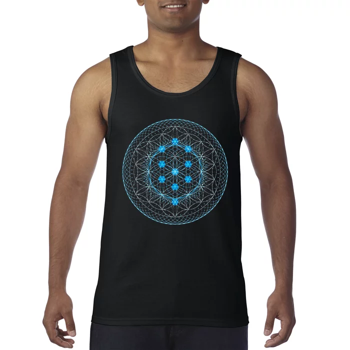 Sacred Geometry Flower Of Life With Kabbalah Tank Top