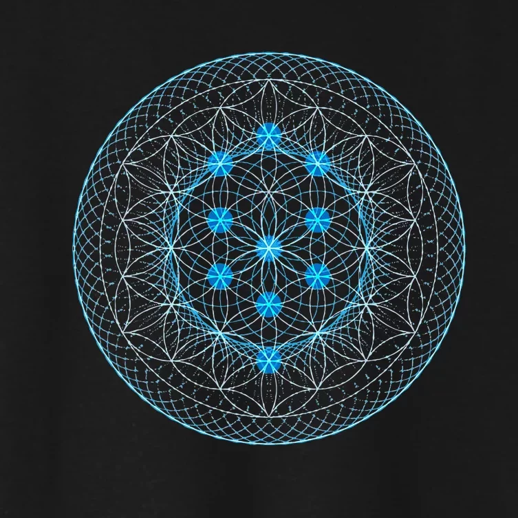 Sacred Geometry Flower Of Life With Kabbalah Women's Crop Top Tee