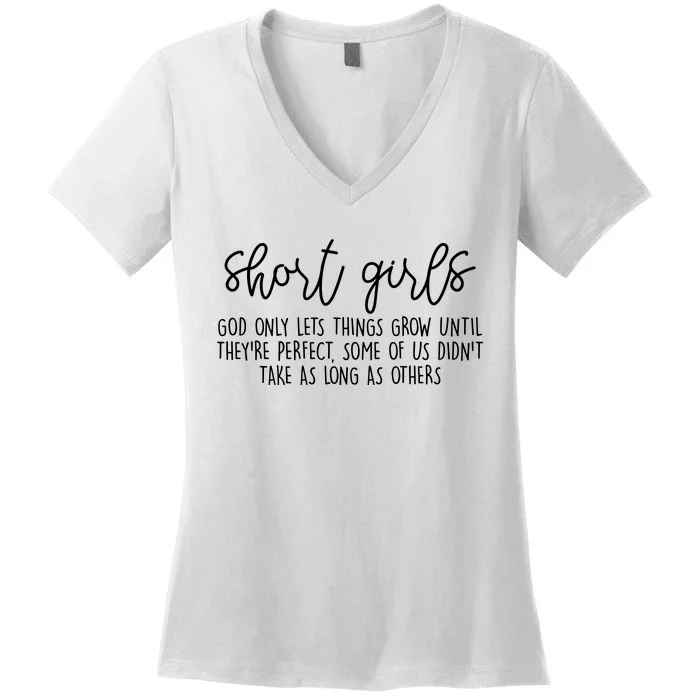 Short Girl Funny Fall Season Christian Women's V-Neck T-Shirt