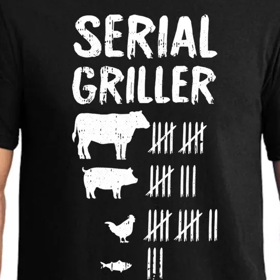 Serial Griller Fathers Day Funny Grilling Grill Bbq Master Great Gift Pajama Set