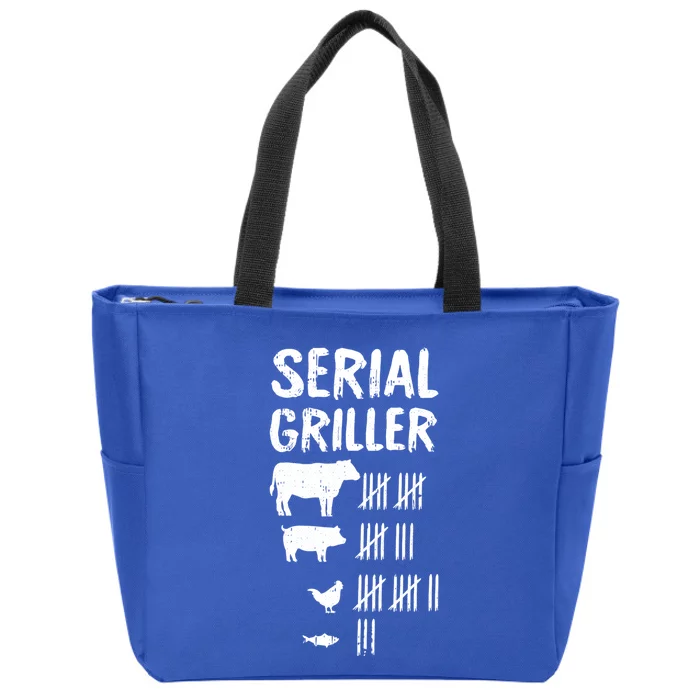 Serial Griller Fathers Day Funny Grilling Grill Bbq Master Great Gift Zip Tote Bag