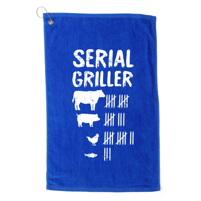 Serial Griller Fathers Day Funny Grilling Grill Bbq Master Great Gift Platinum Collection Golf Towel