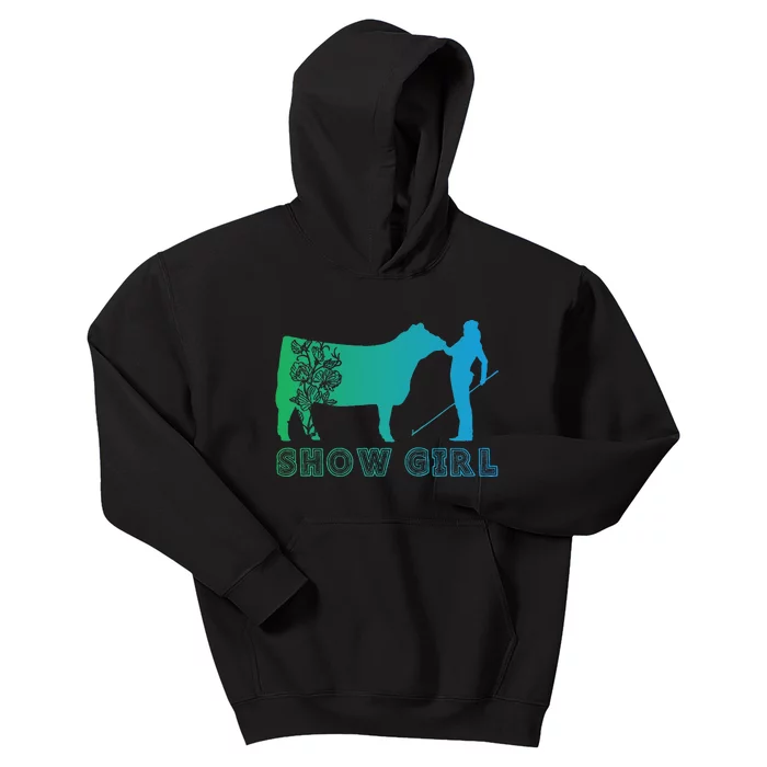 Show Girl Fun Livestock Cattle Showing Kids Hoodie