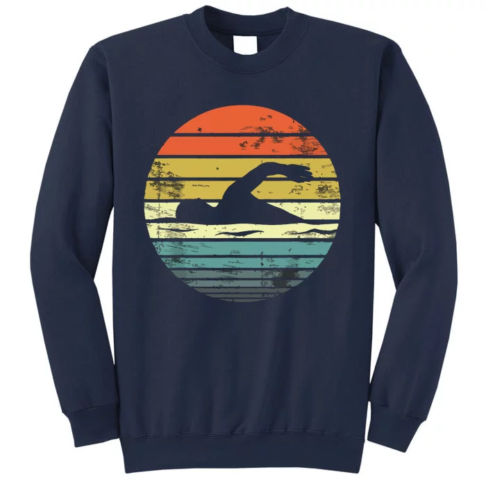 Swimmer Gifts Funny Retro Vintage Sunset Swim Coach Swimming Sweatshirt