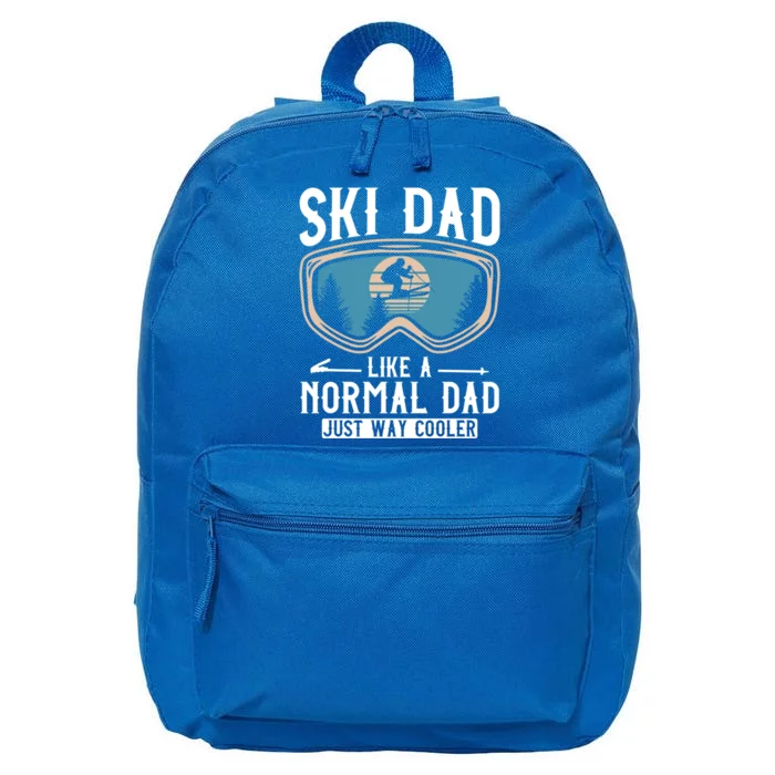 Skiing Gift For Dad Funny Ski Dad Just Cooler Funny Winter Gift 16 in Basic Backpack