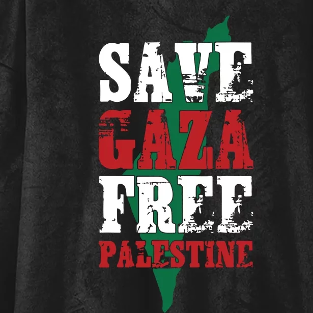 Save Gaza Free Palestine Hooded Wearable Blanket