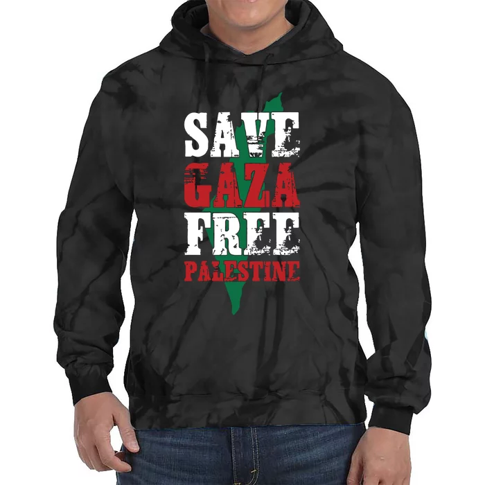 Save Gaza Free Palestine Tie Dye Hoodie