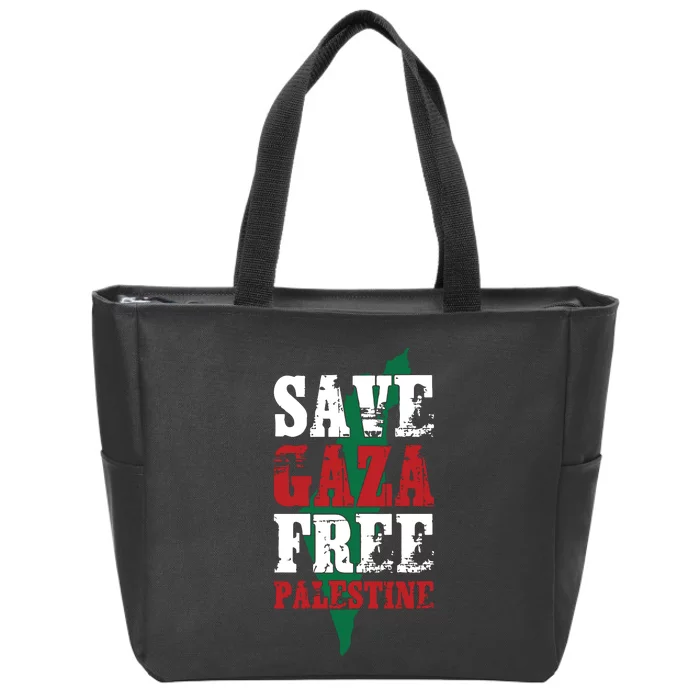 Save Gaza Free Palestine Zip Tote Bag