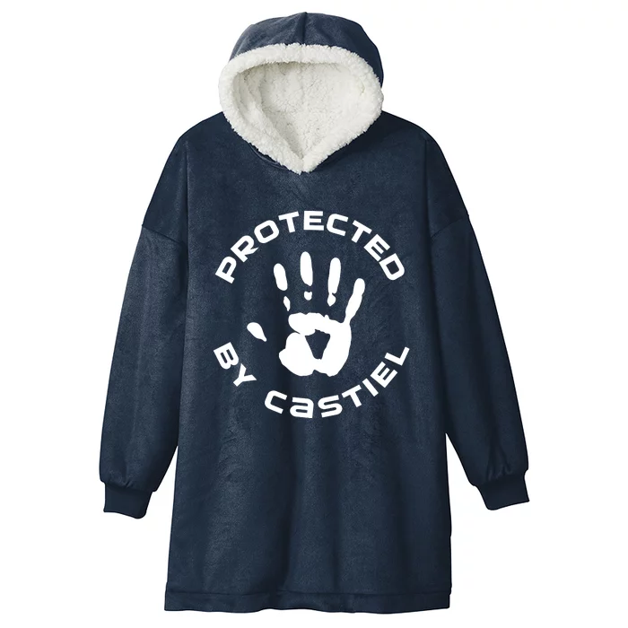 Supernatural Gifts For Her Christmas Gift Protected By Castiel Supernatural Fami Hooded Wearable Blanket