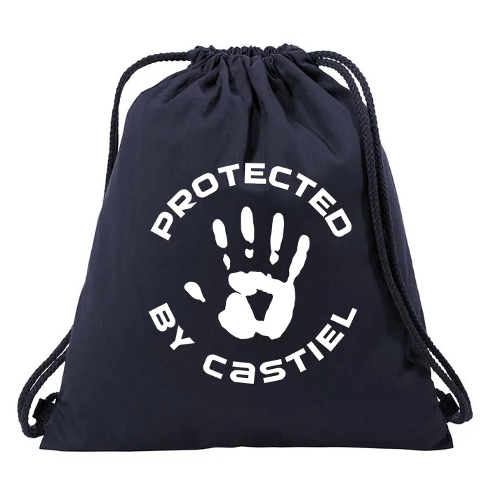 Supernatural Gifts For Her Christmas Gift Protected By Castiel Supernatural Fami Drawstring Bag