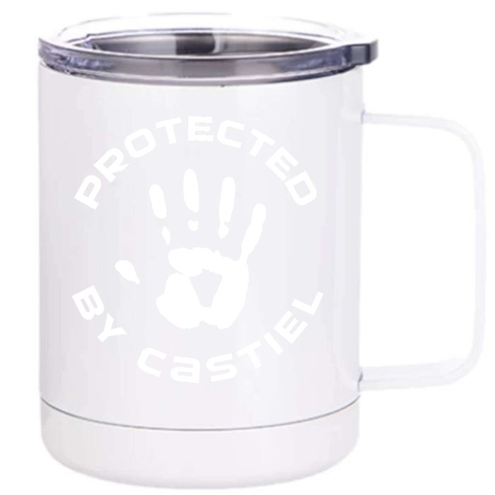 Supernatural Gifts For Her Christmas Gift Protected By Castiel Supernatural Fami Front & Back 12oz Stainless Steel Tumbler Cup