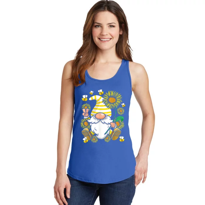 Sunflower Gnome Funny Hippie Gnome Gift Ladies Essential Tank