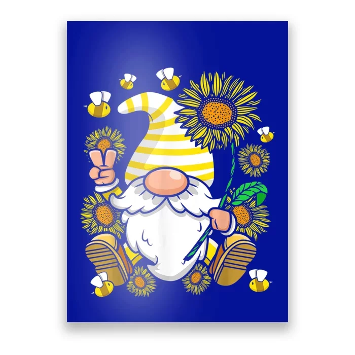 Sunflower Gnome Funny Hippie Gnome Gift Poster