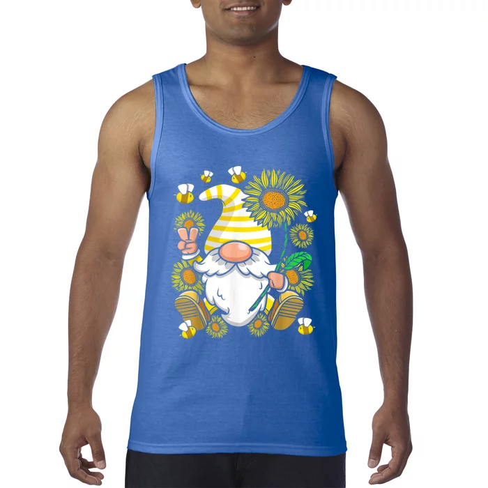 Sunflower Gnome Funny Hippie Gnome Gift Tank Top