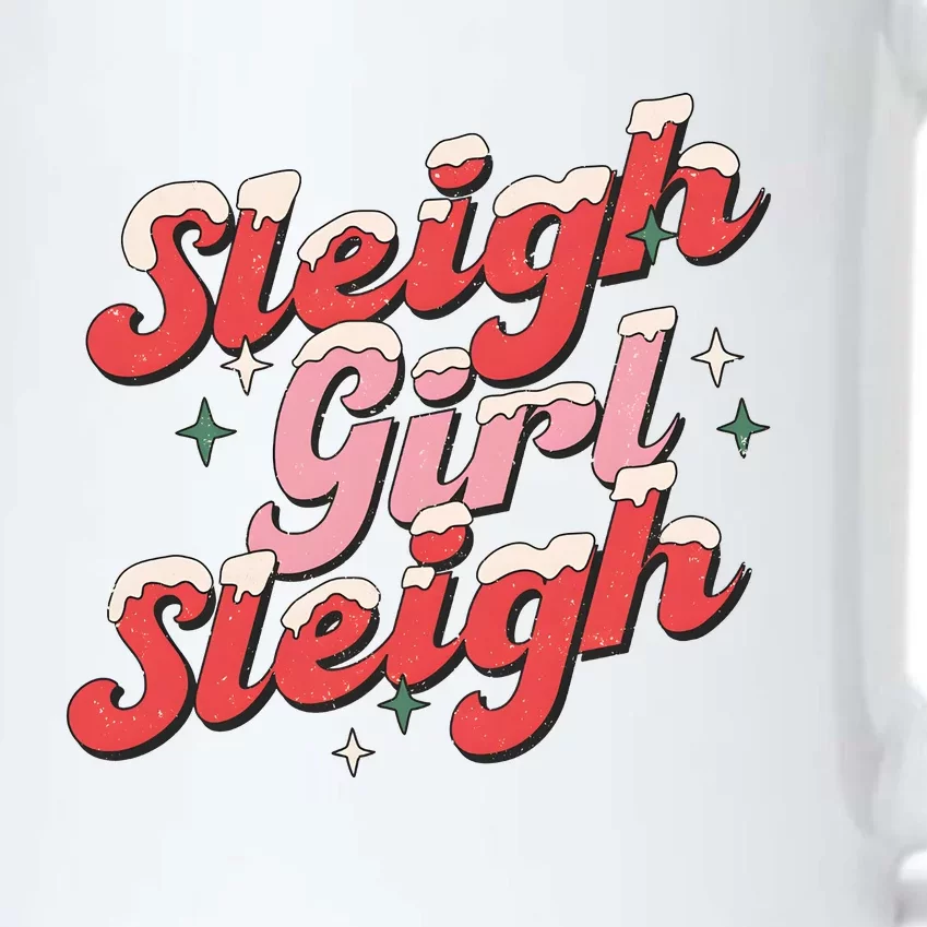 Sleigh Girl Funny Christmas Holiday Black Color Changing Mug