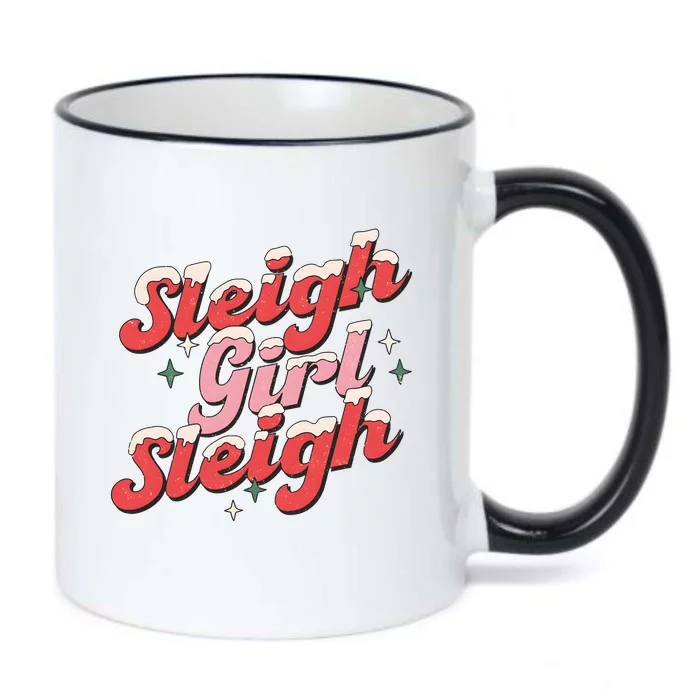 Sleigh Girl Funny Christmas Holiday Black Color Changing Mug