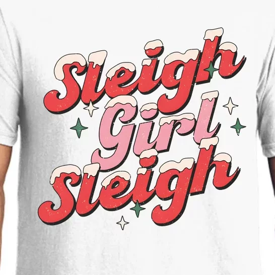 Sleigh Girl Funny Christmas Holiday Pajama Set