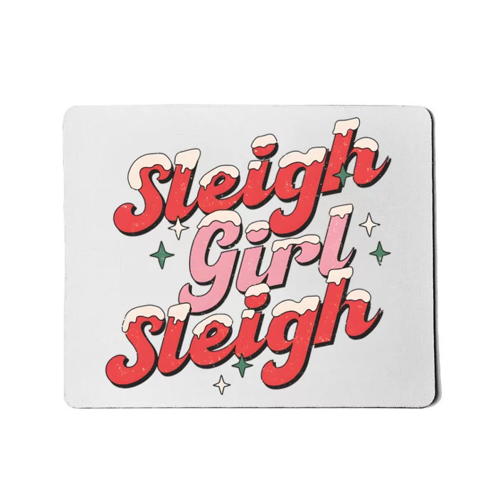 Sleigh Girl Funny Christmas Holiday Mousepad