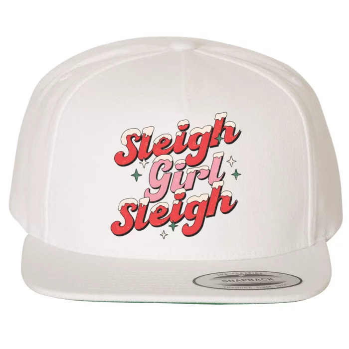 Sleigh Girl Funny Christmas Holiday Wool Snapback Cap