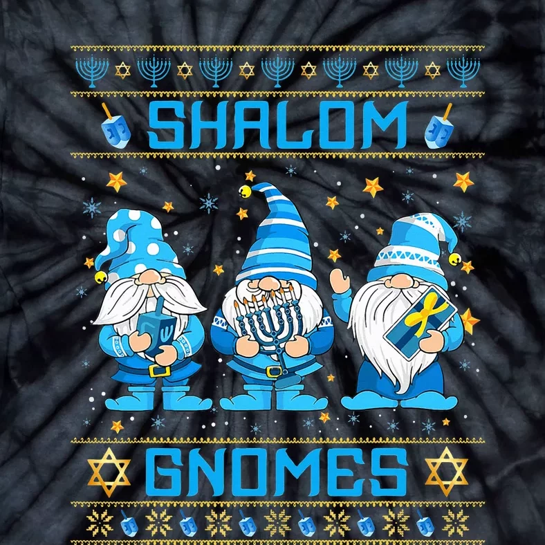 Shalom Gnomes Funny Ugly Hanukkah Sweater Chanukah Tie-Dye T-Shirt