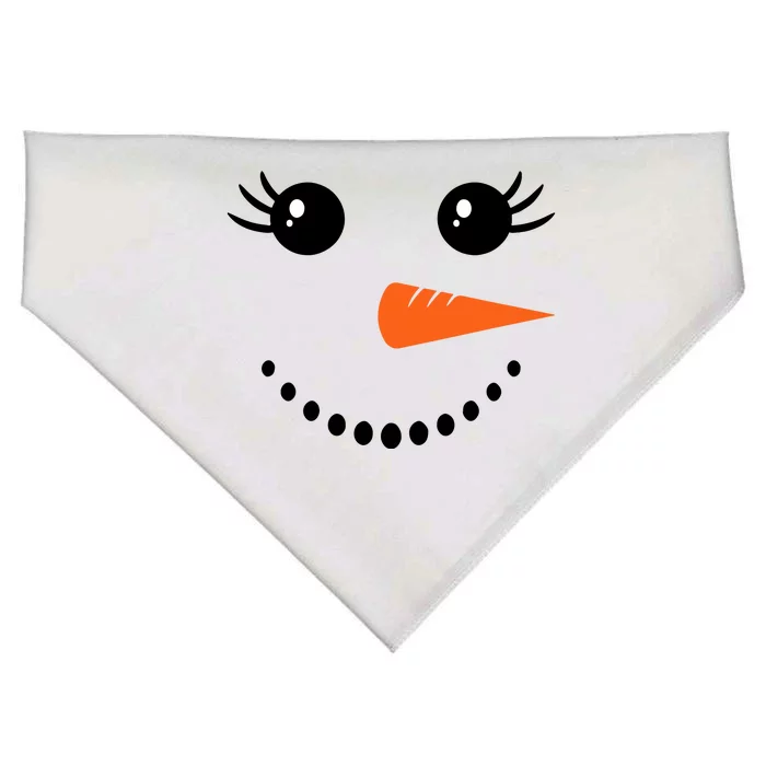 Snowman Girl Face For Girls Christmas Winter USA-Made Doggie Bandana