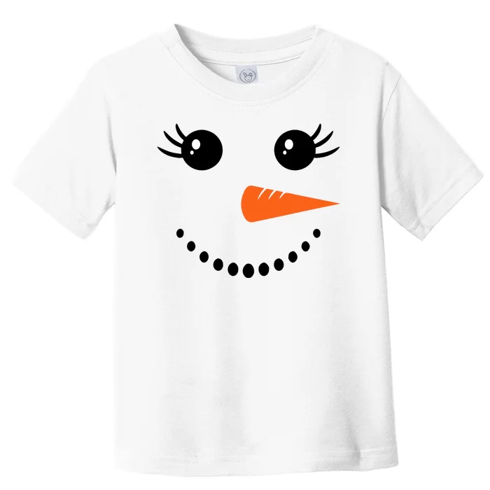 Snowman Girl Face For Girls Christmas Winter Toddler T-Shirt