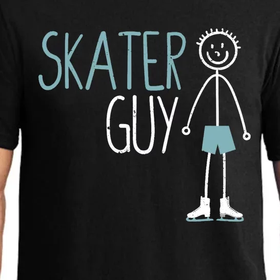 Skater Guy Funny Skates Ice Skating Boy Figure Skaters Pajama Set