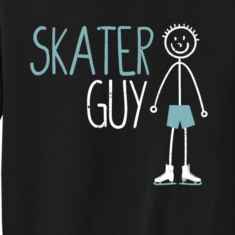 Skater Guy Funny Skates Ice Skating Boy Figure Skaters Tall Sweatshirt