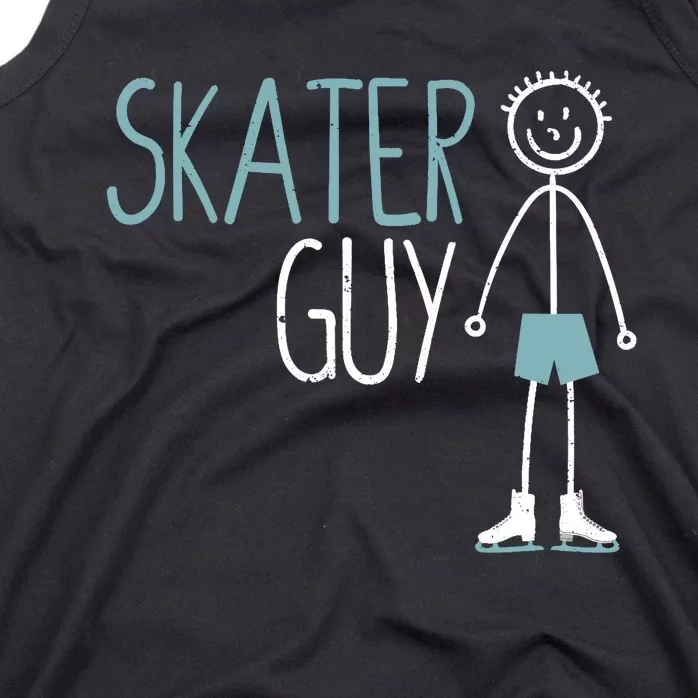 Skater Guy Funny Skates Ice Skating Boy Figure Skaters Tank Top