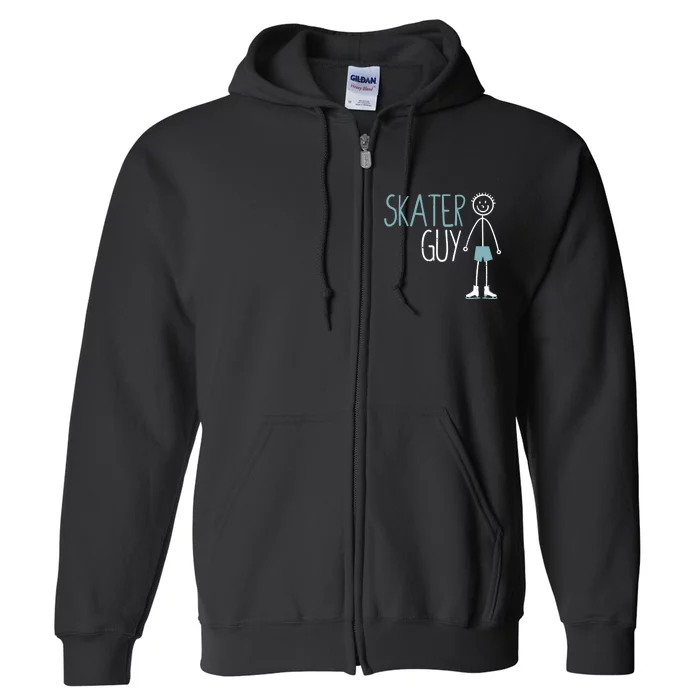 Skater Guy Funny Skates Ice Skating Boy Figure Skaters Full Zip Hoodie