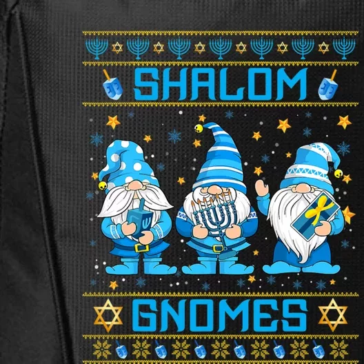 Shalom Gnomes Funny Ugly Hanukkah Sweater Chanukah City Backpack