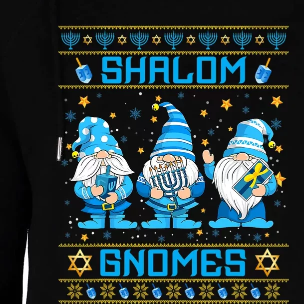 Shalom Gnomes Funny Ugly Hanukkah Sweater Chanukah Womens Funnel Neck Pullover Hood