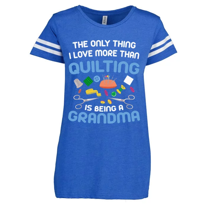 Sewing Gift For Grandma Sew Hobby Funny Saying Quilting Gift Enza Ladies Jersey Football T-Shirt