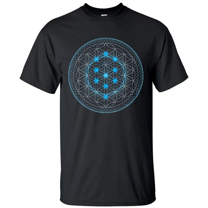 Sacred Geometry Flower Of Life With Kabbalah Tree Tall T-Shirt