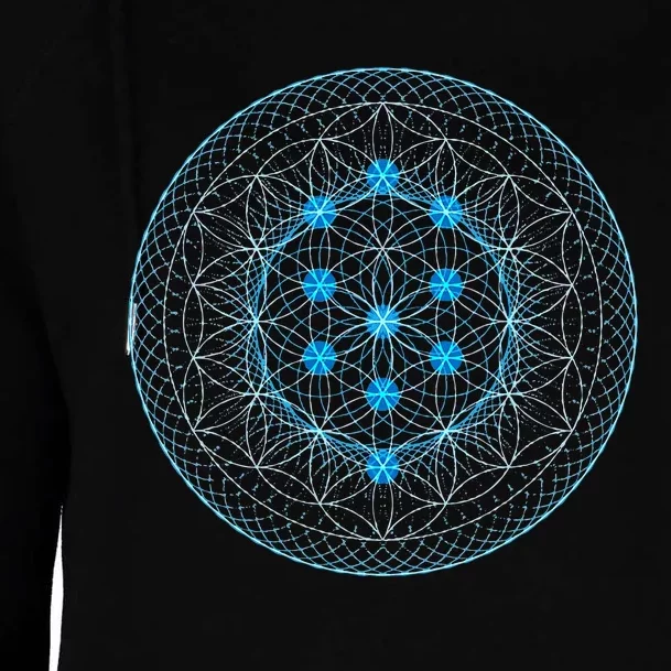 Sacred Geometry Flower Of Life With Kabbalah Tree Womens Funnel Neck Pullover Hood