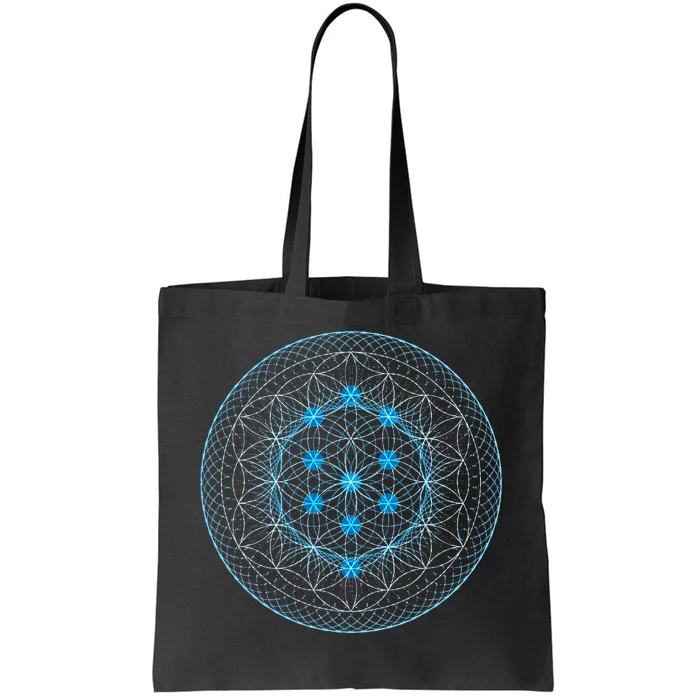 Sacred Geometry Flower Of Life With Kabbalah Tree Tote Bag