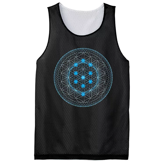 Sacred Geometry Flower Of Life With Kabbalah Tree Mesh Reversible Basketball Jersey Tank