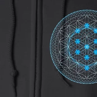 Sacred Geometry Flower Of Life With Kabbalah Tree Full Zip Hoodie