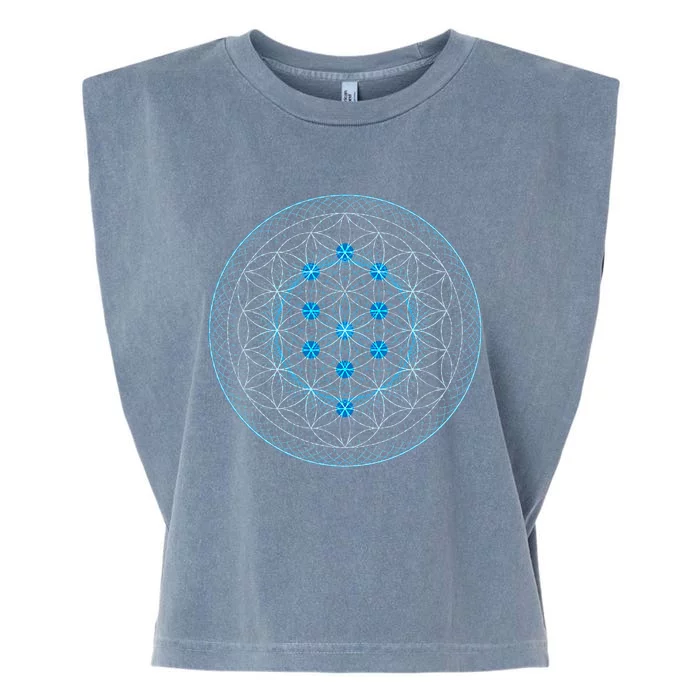 Sacred Geometry Flower Of Life With Kabbalah Tree Garment-Dyed Women's Muscle Tee