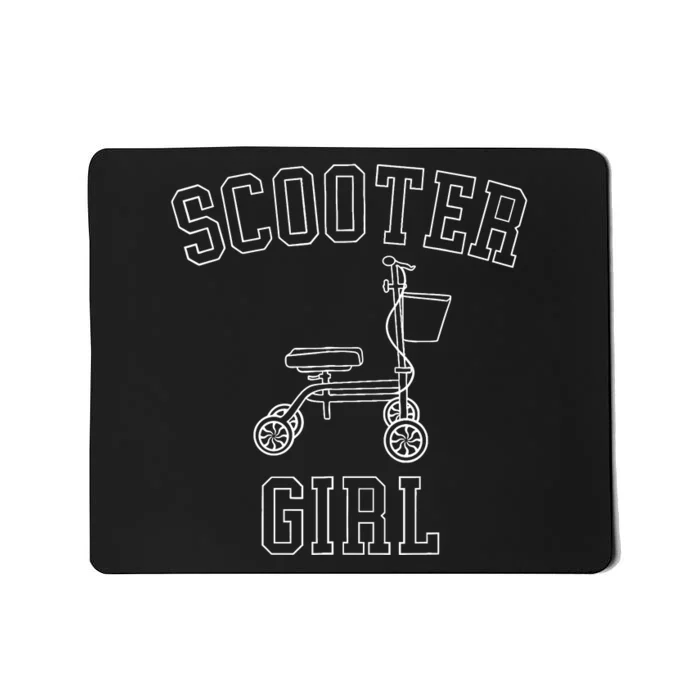 Scooter Girl Funny Broken Foot Ankle Injury Surgery Recovery Mousepad