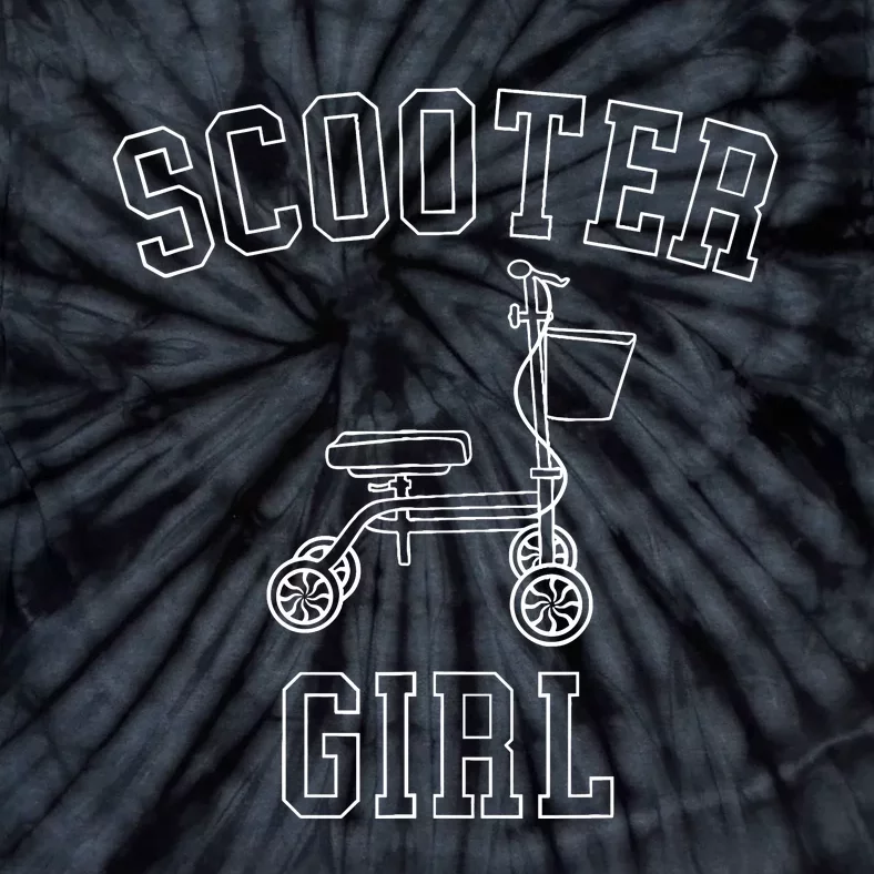 Scooter Girl Funny Broken Foot Ankle Injury Surgery Recovery Tie-Dye T-Shirt