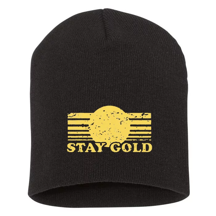 Stay Gold Funny Saying Short Acrylic Beanie