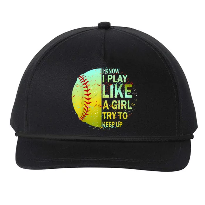 Softball Gift For Girls Snapback Five-Panel Rope Hat