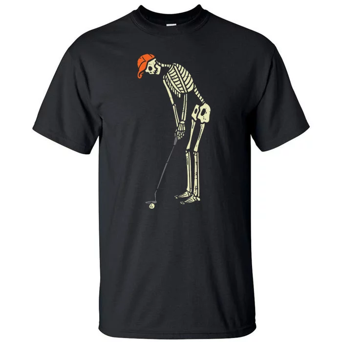 Skeleton Golf Funny Halloween Golfing Sports Golfer Tall T-Shirt