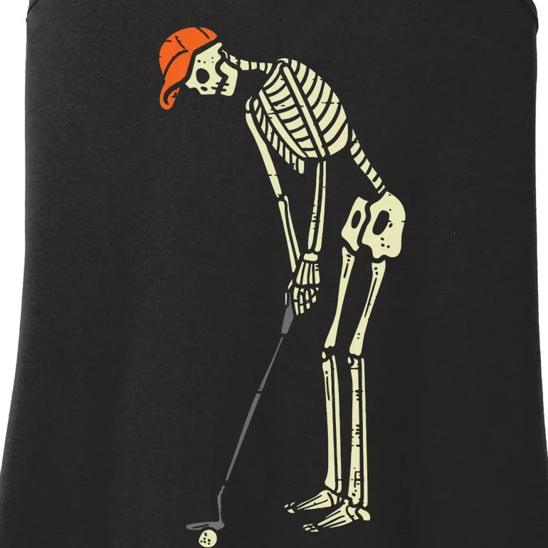 Skeleton Golf Funny Halloween Golfing Sports Golfer Ladies Essential Tank