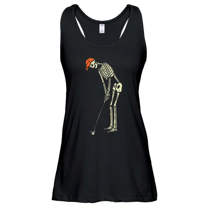 Skeleton Golf Funny Halloween Golfing Sports Golfer Ladies Essential Flowy Tank