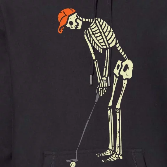 Skeleton Golf Funny Halloween Golfing Sports Golfer Premium Hoodie