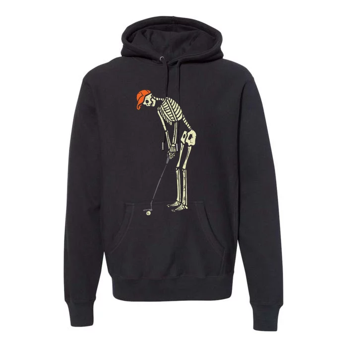 Skeleton Golf Funny Halloween Golfing Sports Golfer Premium Hoodie