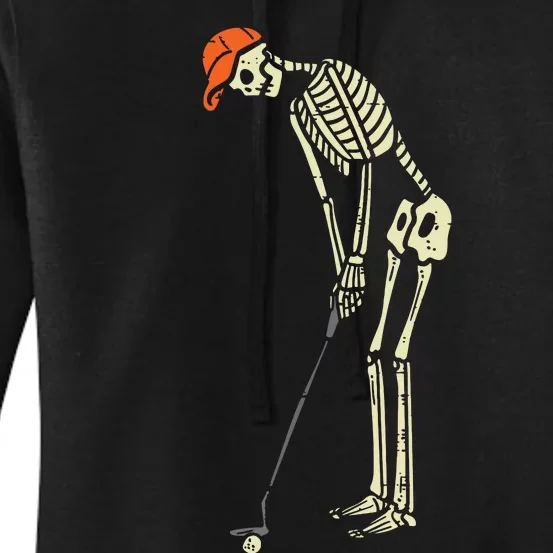 Skeleton Golf Funny Halloween Golfing Sports Golfer Women's Pullover Hoodie